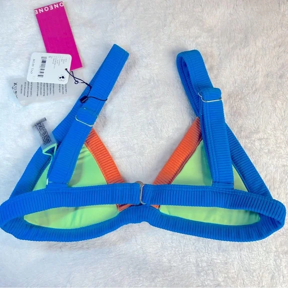NWT One One Free People swimwear bikini top & bottom Small color block 2 piece - Picture 6 of 16